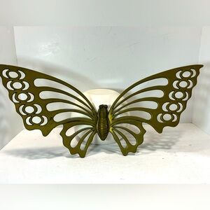 Vintage Solid Brass 22” MCM Butterfly Wall Hanging Decor